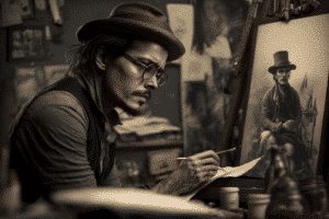 johnny-depp-turns-his-artistic-talent-into-painting-celebrities