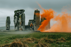 Protesters-Arrested-After-Painting-Stonehenge-Monument-Orange